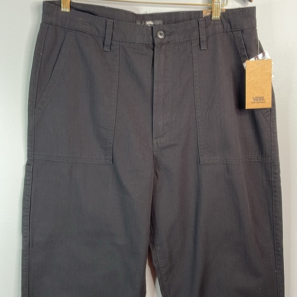 Vans NWT Union Relaxed Carpenter Pants Black Utility Wide Leg High Waist Size 30 - Picture 4 of 12